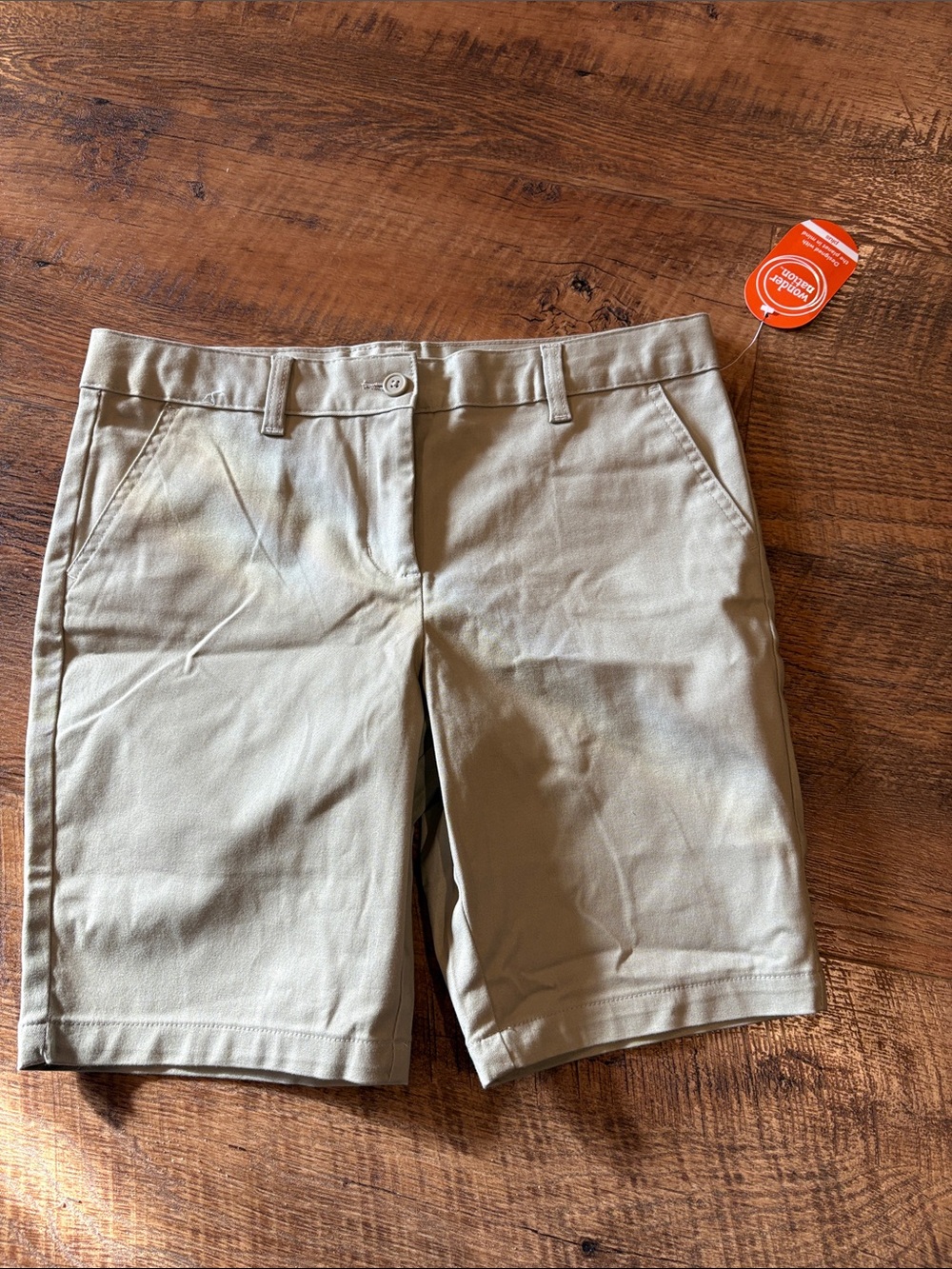 wonder nation Girls Plus Tan uniform Shorts
